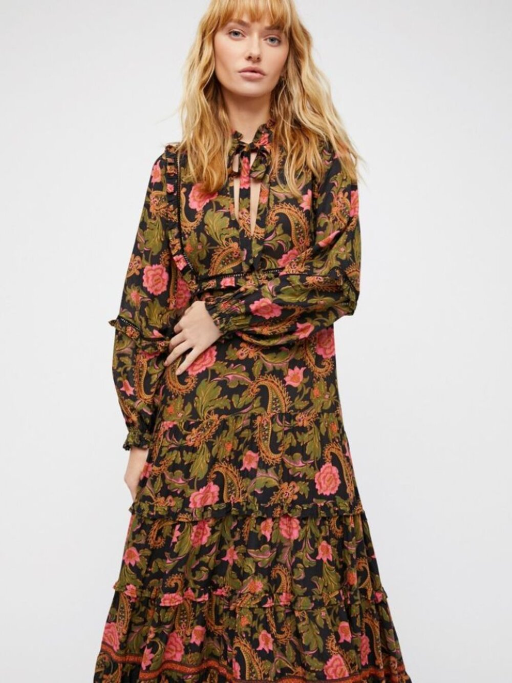 Spell & The Gypsy x Free People Exclusive Etienne Gown - Noir - Size Small - Picture 7 of 7